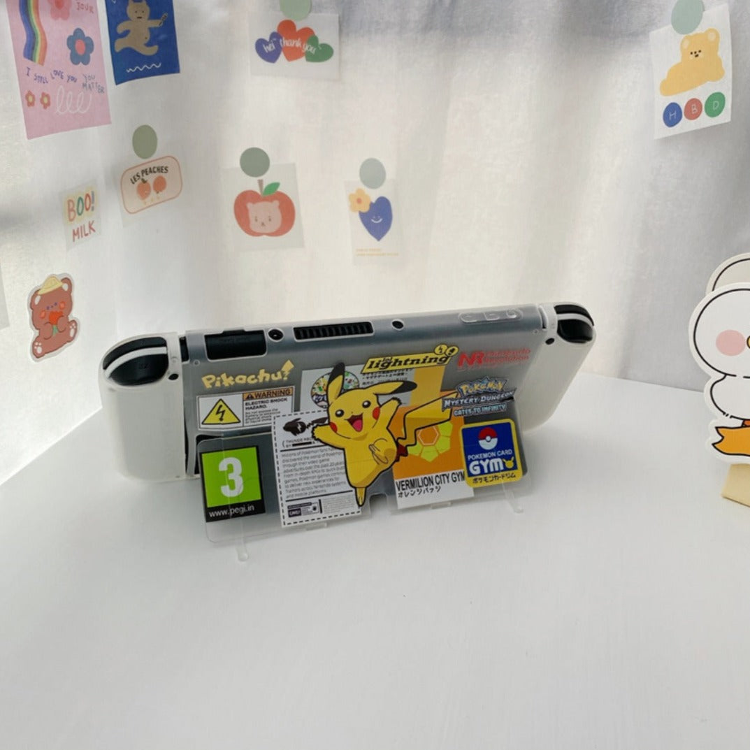 Warning Pikachu Transparent Case - Switcheries