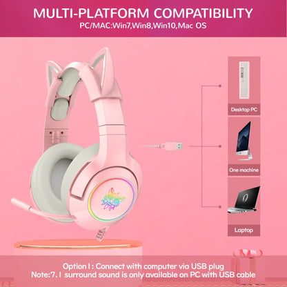 Pink Cat Ears Gaming Headset - Switcheries